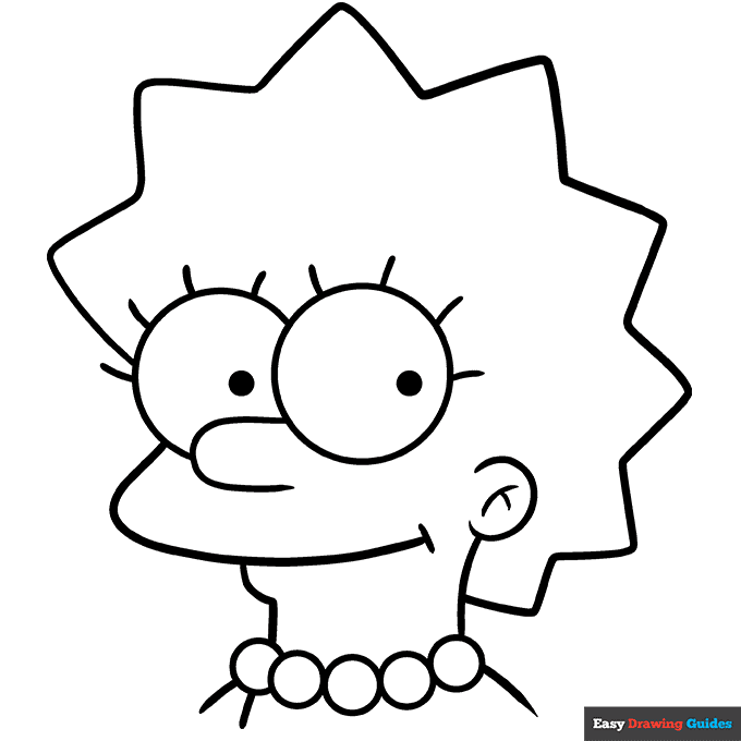 Easy lisa simpson drawing coloring page easy drawing guides