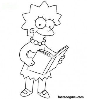 Print out lisa simpson coloring page