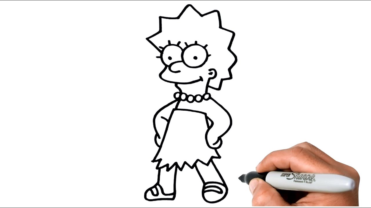 How to draw lisa sipson easy step by step