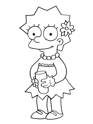 Lisa simpson coloring page free printable coloring pages