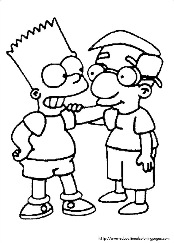 The simpsons coloring pages free for kids