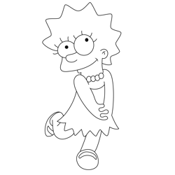 The simpsons lisa coloring page for kids
