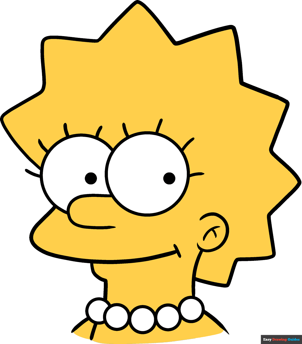 How to draw an easy lisa simpson drawing