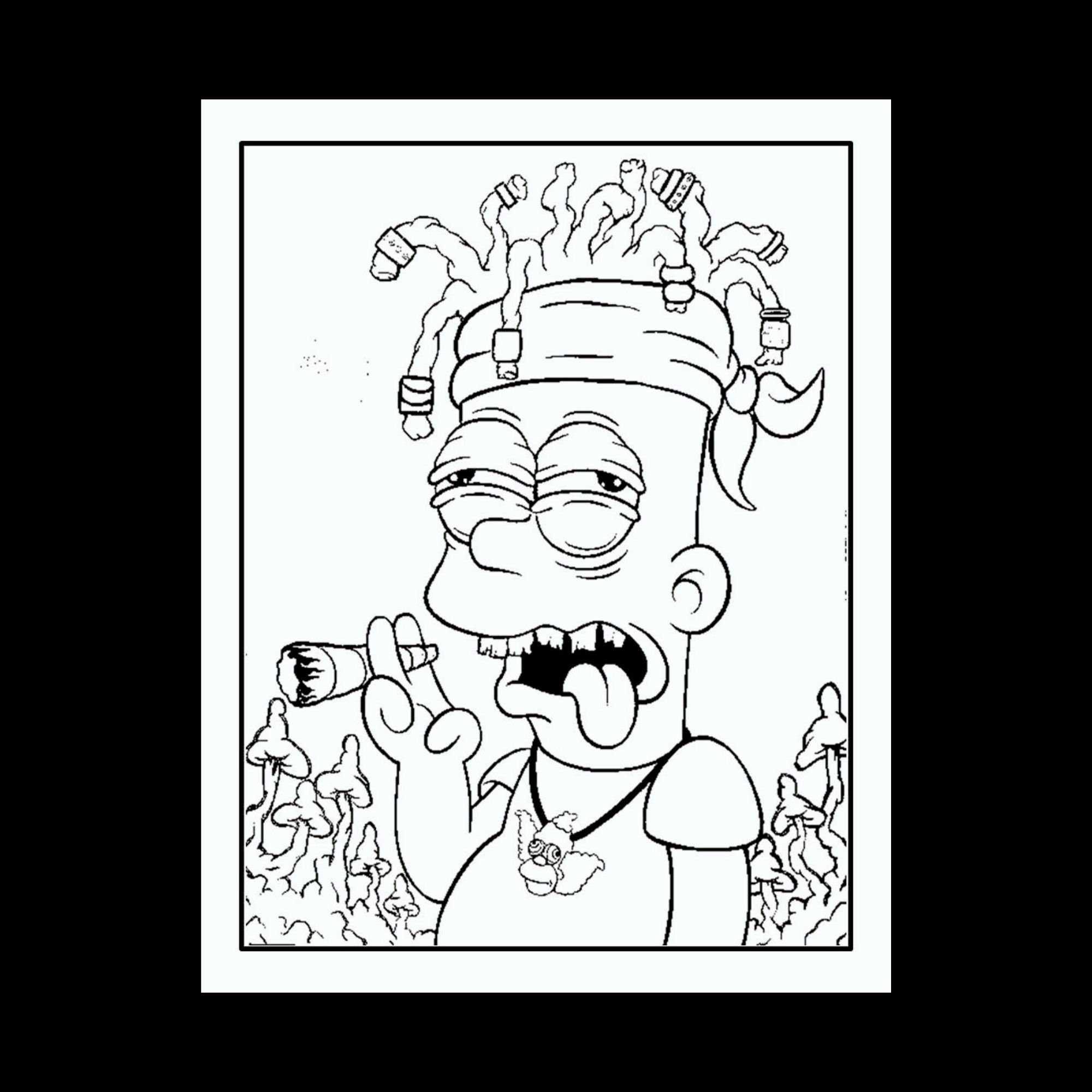 S cartoons adult coloring pages the simpsons trippy