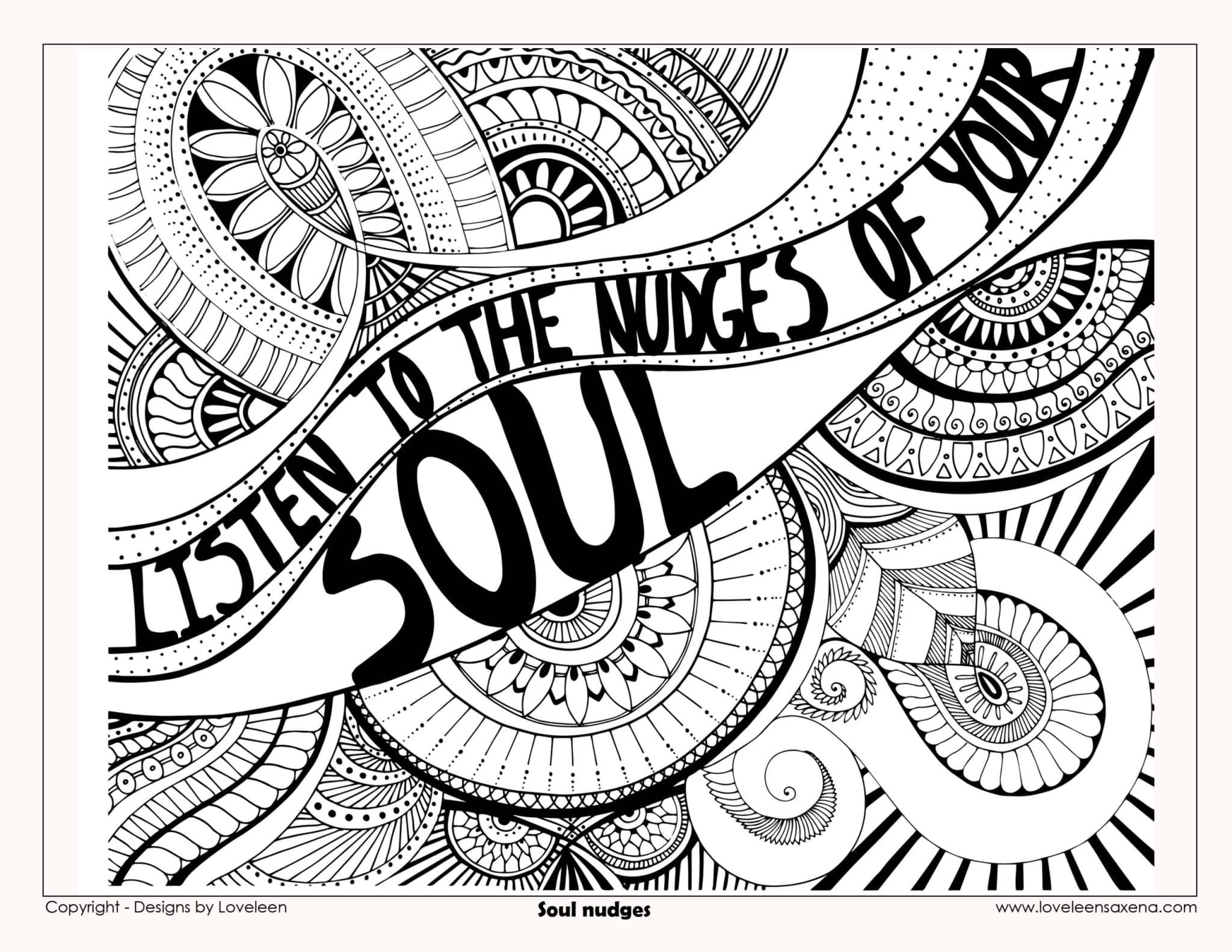 Soul nudges affirmation coloring page