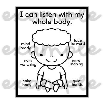 Listening posters coloring pages by emily elementary tpt