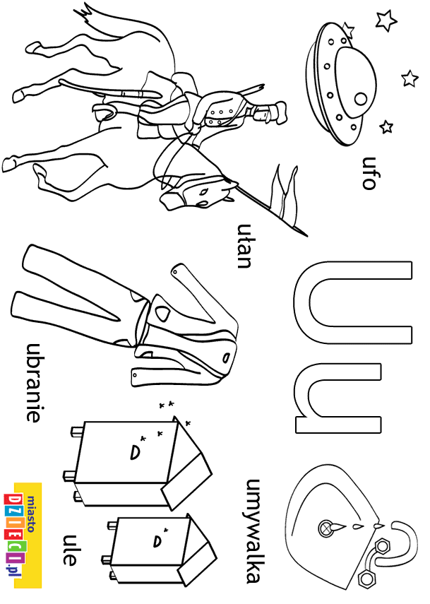 Kolorowanka â alfabet â literaz u