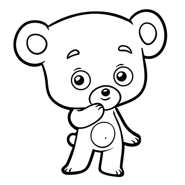 Coloring book little bear stock illustration