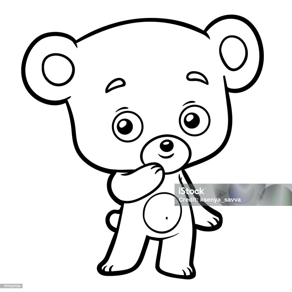 Coloring book little bear stock illustration