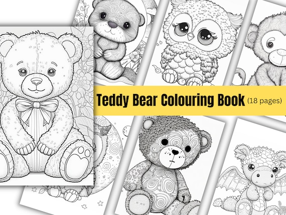 Childrens teddy bear coloring bear coloring pages little bear picture birthday bear coloring book boys coloring book