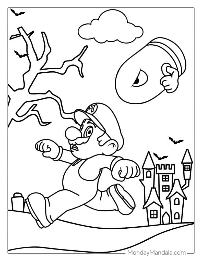 Mario coloring pages free pdf printables