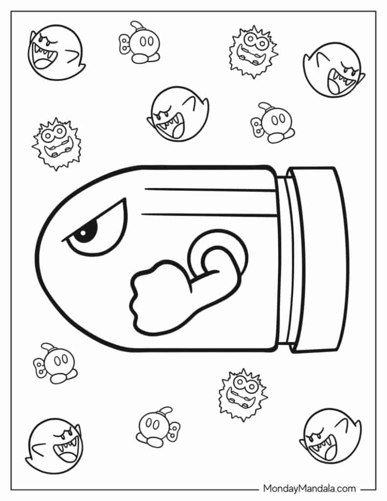 Mario kart coloring pages free pdf printables