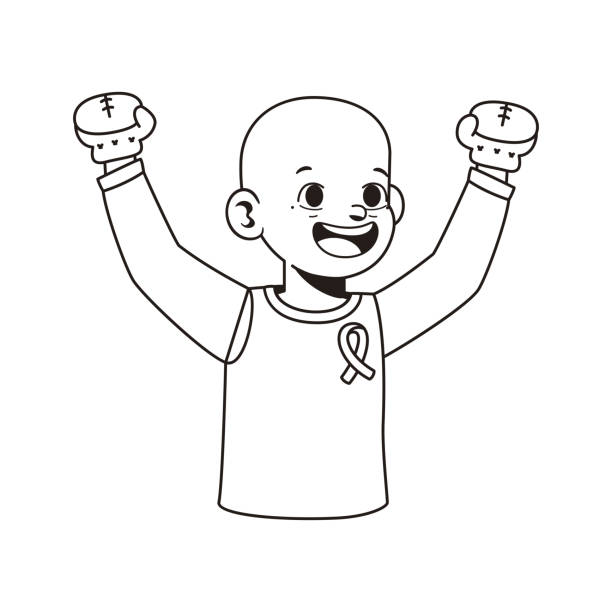 Bald child cancer stock illustrations royalty