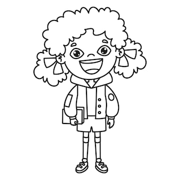 Premium vector line art drawing for kids coloring page