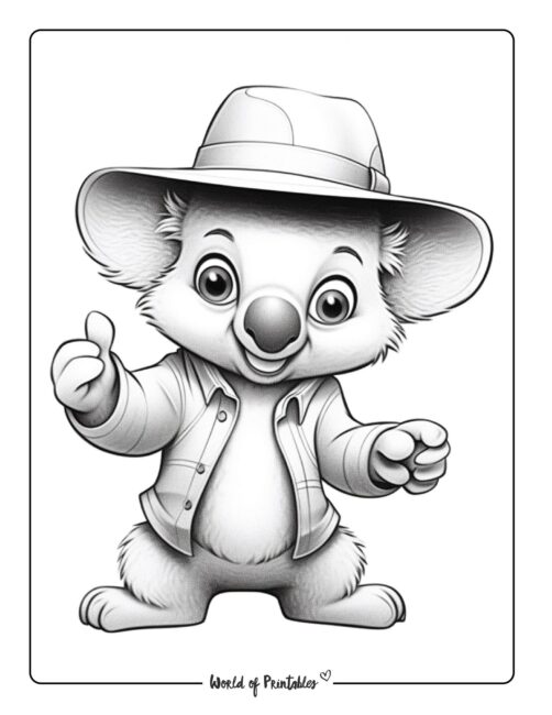 Koala coloring pages for kids adults