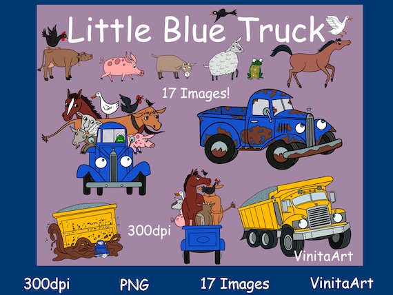 Little blue truck storybook clipart digital download printable first story coloring pages