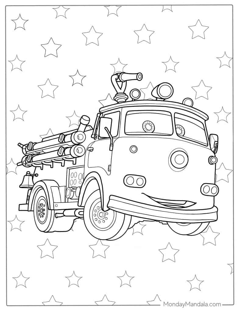 Fire truck coloring pages free pdf printables