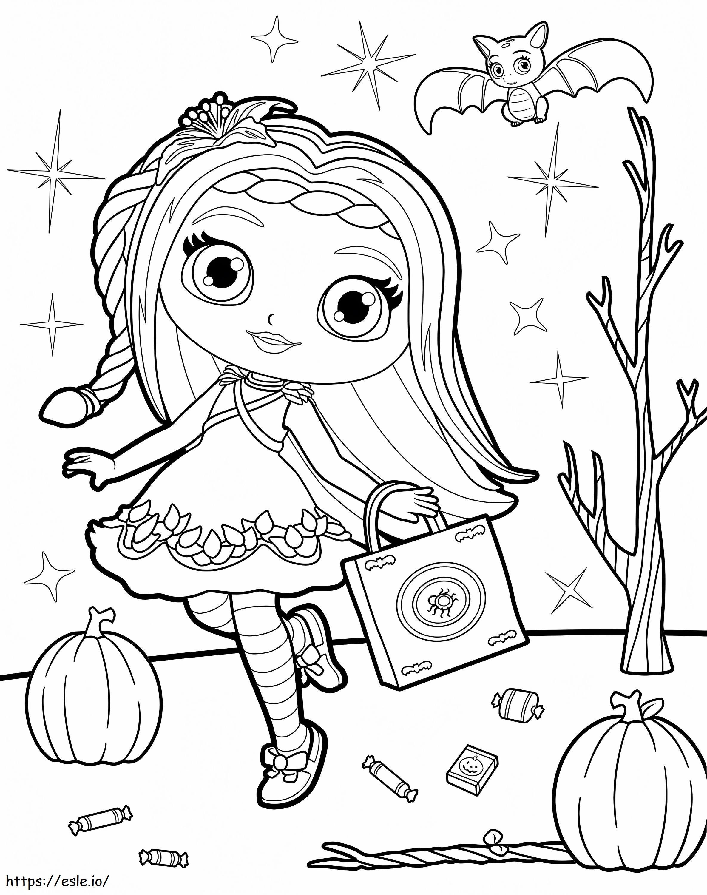 Halloween posie little charmers coloring page