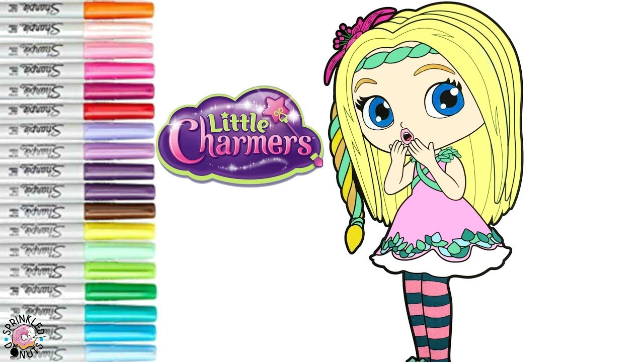 Little charers coloring book page posie colouring for kids sprinkled donuts