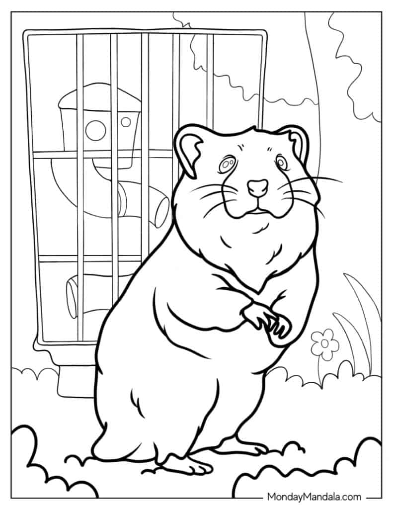 Hamster coloring pages free pdf printables