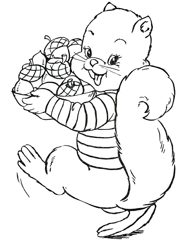 Squirrel coloring page