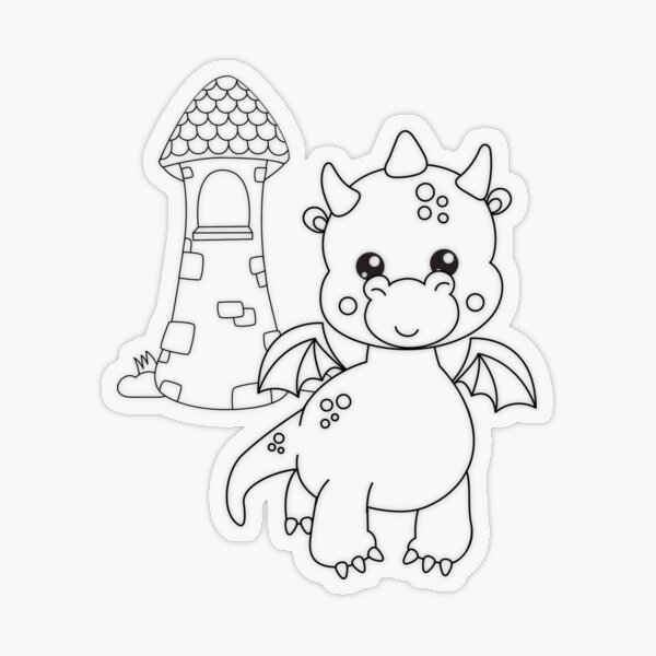 Cute little dragon coloring t