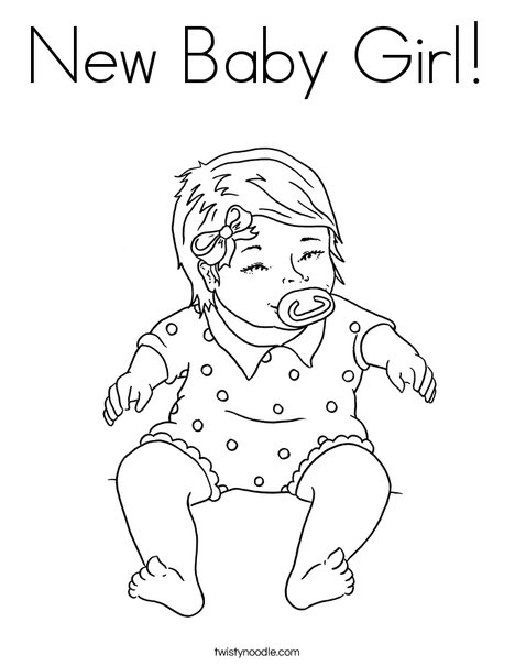 New baby girl coloring page