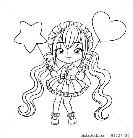 Cartoon cute baby girl princess doodle cute