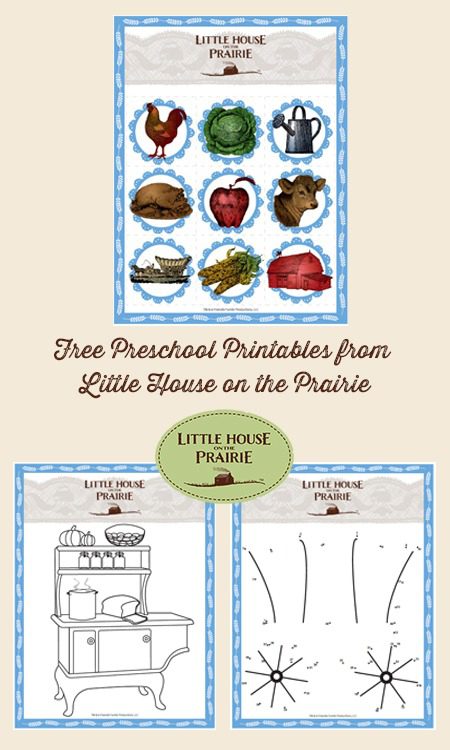 Little house on the prairie preschool printables