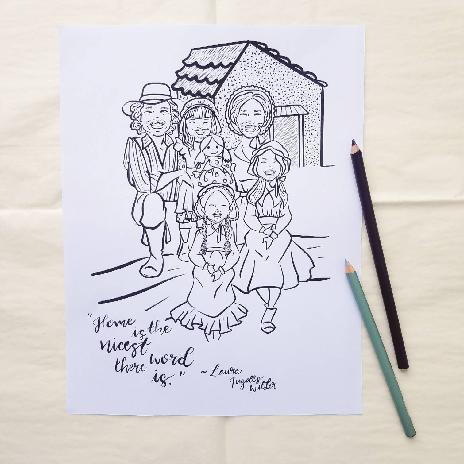 Little house on the prairie coloring page download