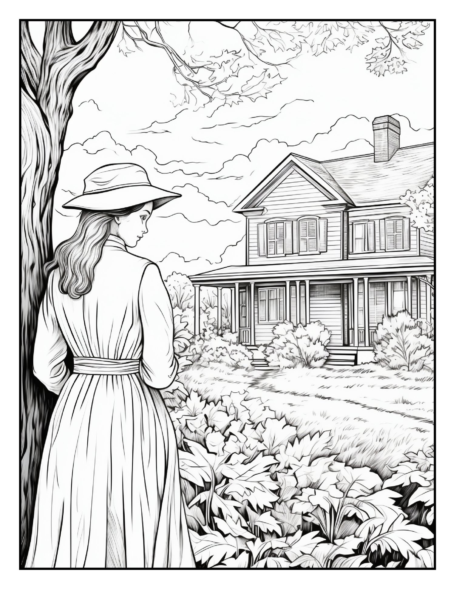 Country autumn coloring pages