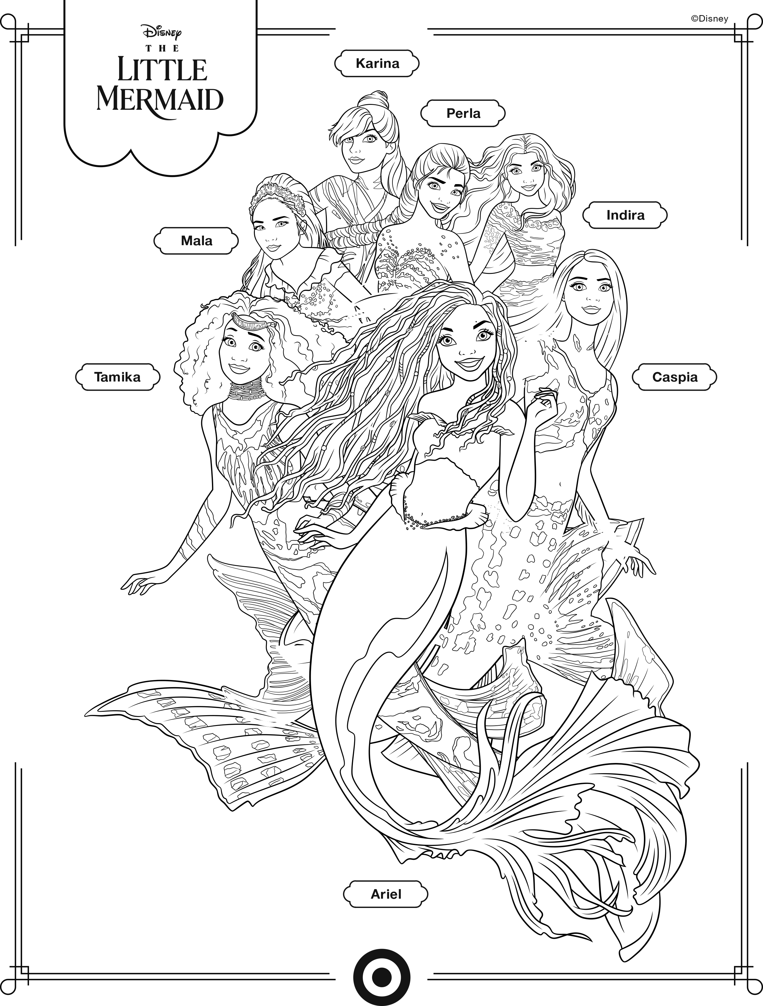 The little mermaid live action movie coloring pages with ariel halle bailey