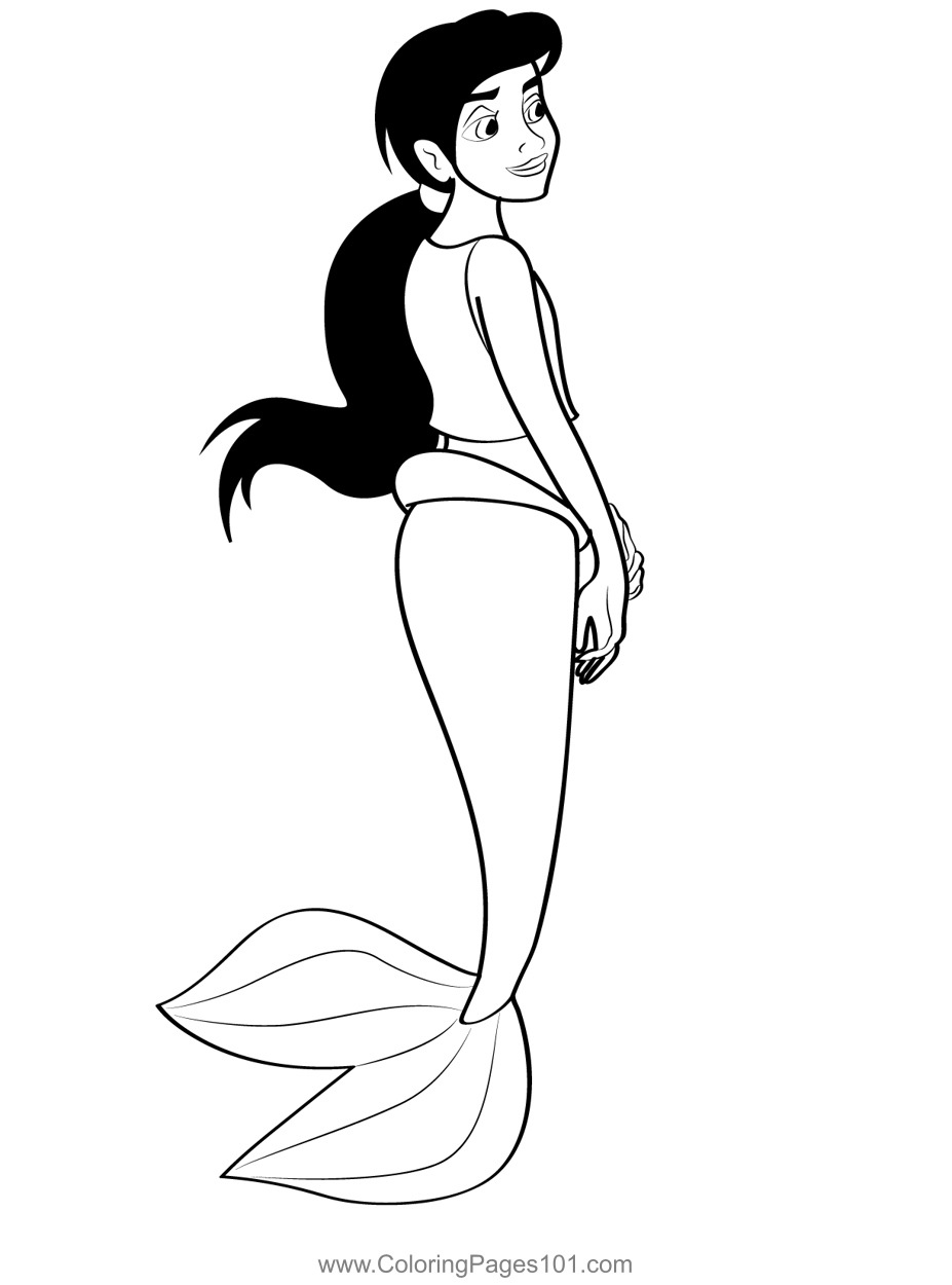 Mermaid coloring page for kids