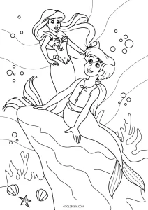 Free printable little mermaid coloring pages for kids