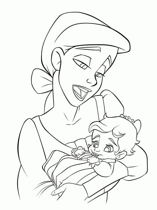 Little mermaid ariel and melody coloring pages