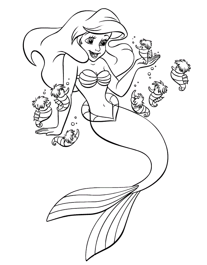 Free printable little mermaid coloring pages for kids