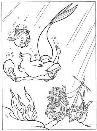 The little mermaid coloring page