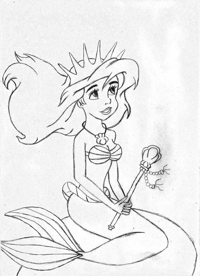 Little mermaid coloring page melody by billysgirl on