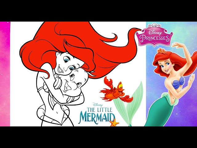 Ariel coloring page pilation the little mermaid coloring book ariel flounder coloring pages