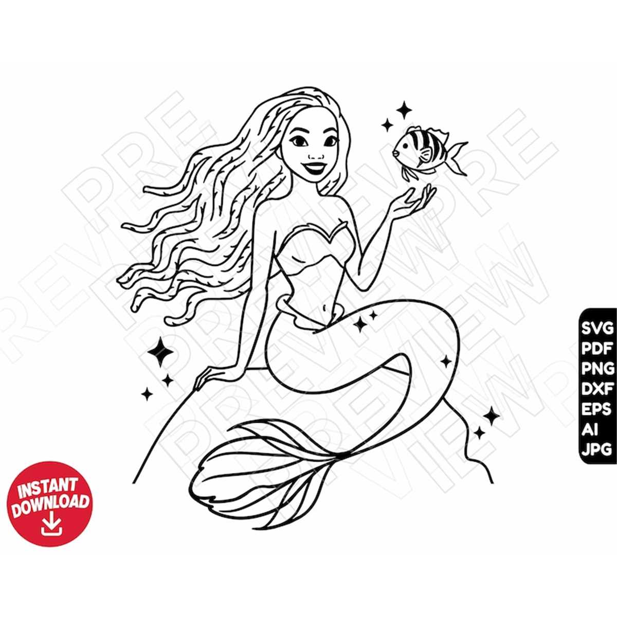 Ariel the little mermaid black svg african american prince