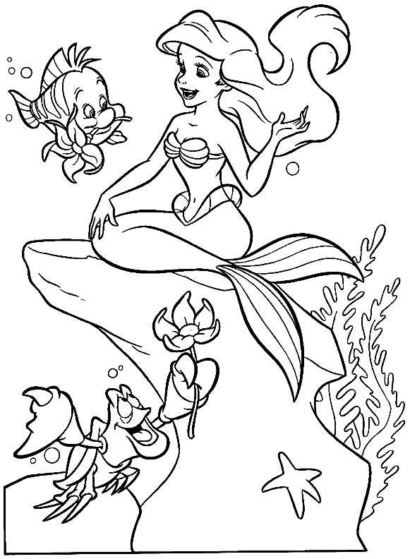 The little mermaid coloring pages printable for free download