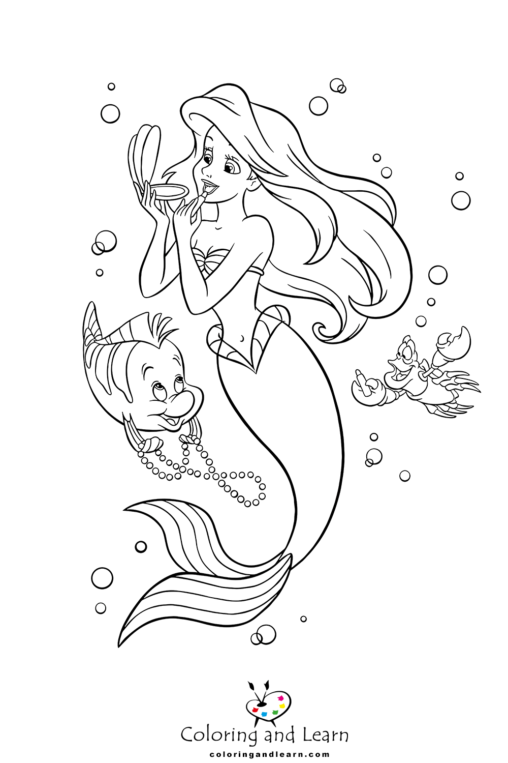 The little mermaid coloring pages