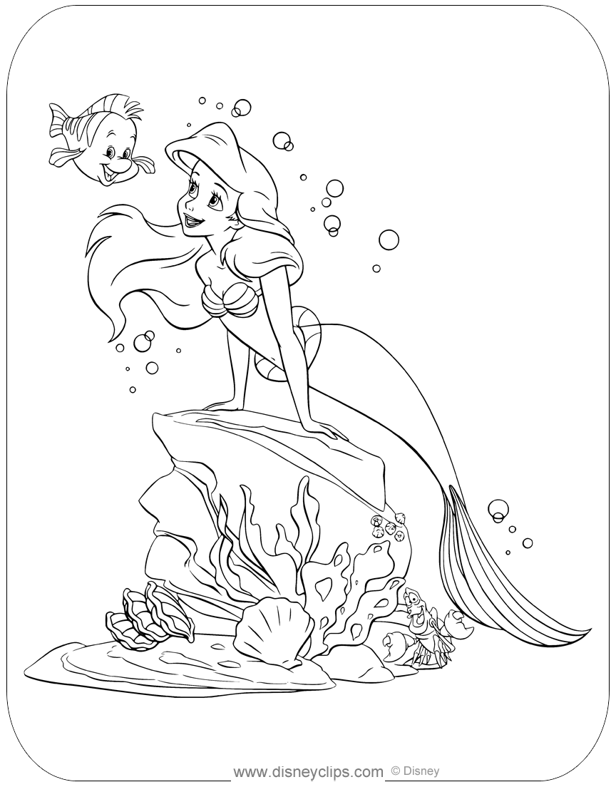 Printable the little mermaid coloring pages