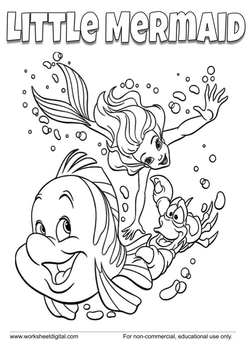 Little mermaid coloring page