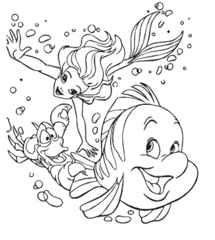 The little mermaid coloring book by creativity without borders tpt