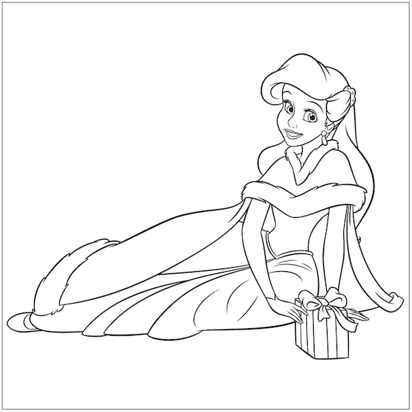 Christmas coloring pages princess coloring pages ariel coloring pages disney princess coloring pages