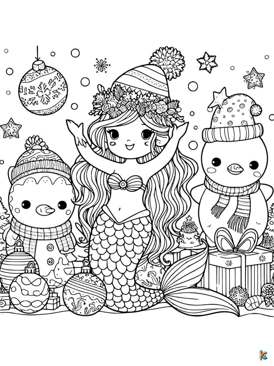 Mermaid coloring pages â