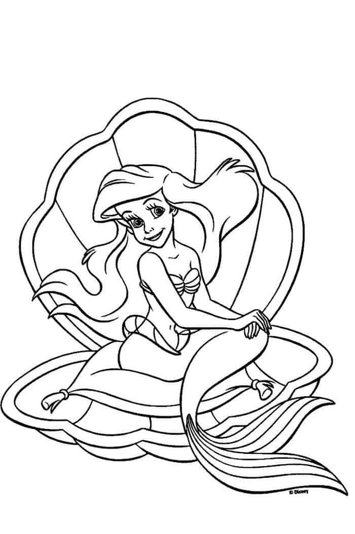 Printable ariel coloring pages pdf