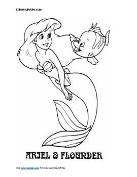 Little mermaid coloring pages pdf by the coloring cove tpt