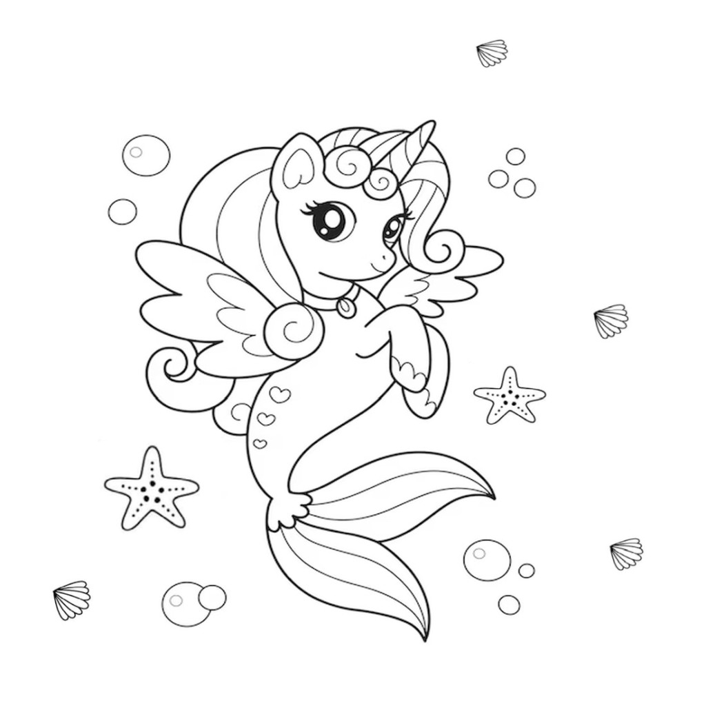 Mermaid coloring for girls